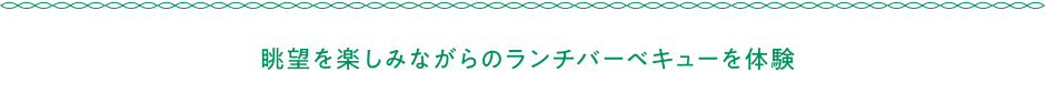 眺望を楽しみながらのランチバーベキューを体験