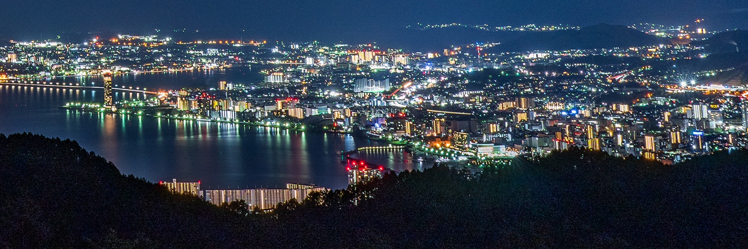 登仙台から大津方面の夜景